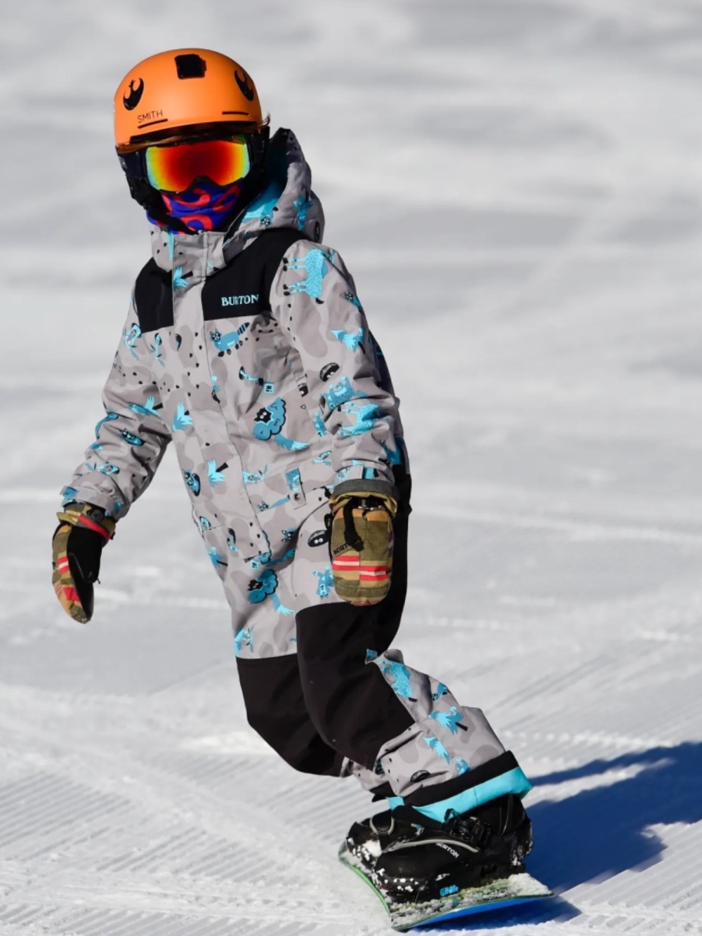 Burton Boys Gray Blue Animal Print Snow Suit Ski Snowboard Snowsuit NEW